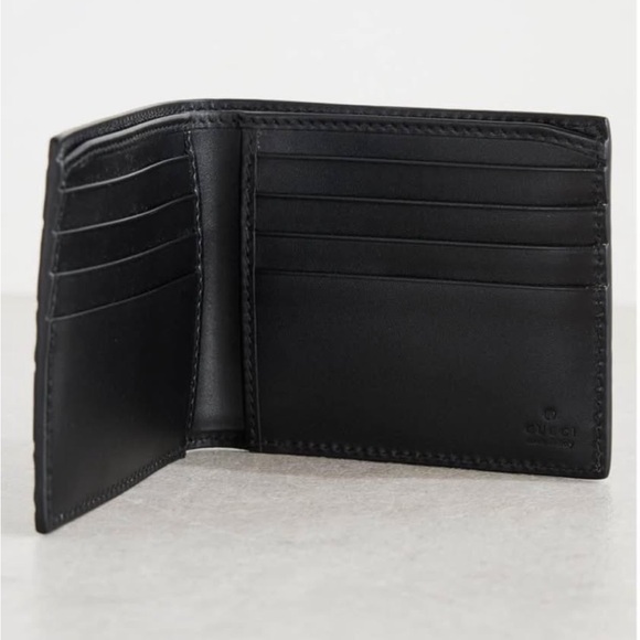 Gucci Black Guccissima Web Bifold Wallet - Picture 4 of 9